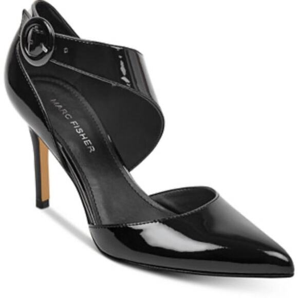 Marc Fisher Black Patent Dianora Pointed Toe Pumps Size 7 - Picture 13 of 13